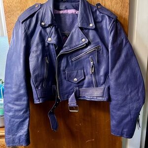 Vintage RARE 💜Purple💜 Leather Biker Jacket